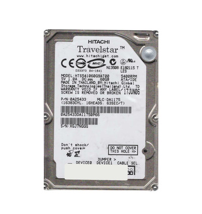 0A25433 - Hitachi 60GB 5400RPM IDE ATA-100 8MB 2.5" HDD
