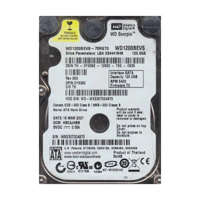WD WD1200BEVS-75RST0 Scorpio 120GB 5400RPM SATA 2.5-Inch Hard Drive