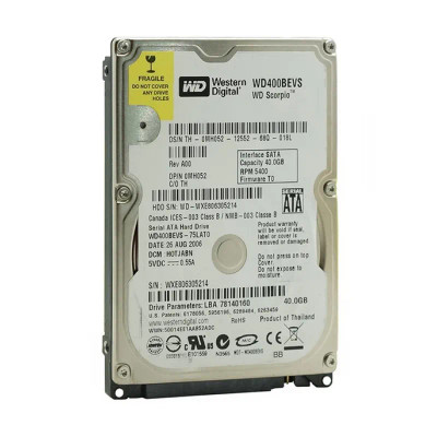 WD400BEVS-75LAT0 - Western Digital 40GB 5400RPM SATA 8MB 2.5" HDD