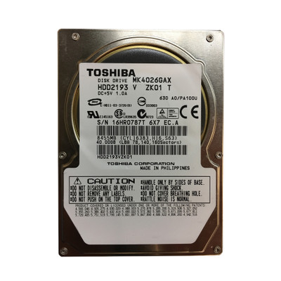 HDD2193V - TOSHIBA 40GB 5400RPM IDE ATA-100 16MB 2.5" HDD