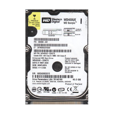 WD400UE-22HCT0 - WESTERN DIGITAL 40GB 5400RPM EIDE 2.5" HDD