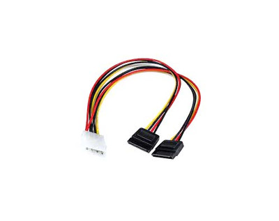 StarTech 12in LP4 to 2x SATA Power Cable Adapter for PC - PYO2LP4SATA
