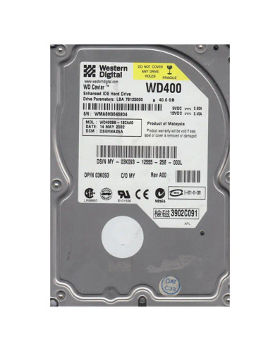 WD400BB-18CAA0 - Western Digital 40GB 7200RPM EIDE 2MB 3.5" HDD