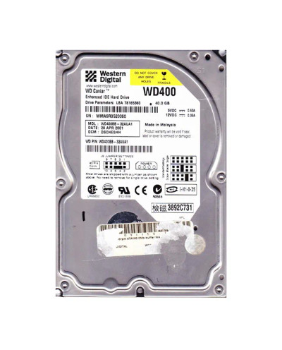 WD400BB-32AUA1 - Western Digital 40GB 7200RPM EIDE 2MB 3.5" HDD