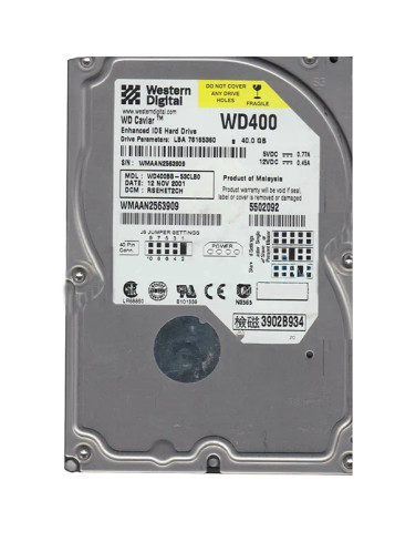 WD400BB-53CLB0 - Western Digital 40GB 7200RPM EIDE 2MB 3.5" HDD