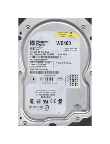 WD400EB-00DJF0 - Western Digital 40GB 5400RPM EIDE 2MB 3.5" HDD