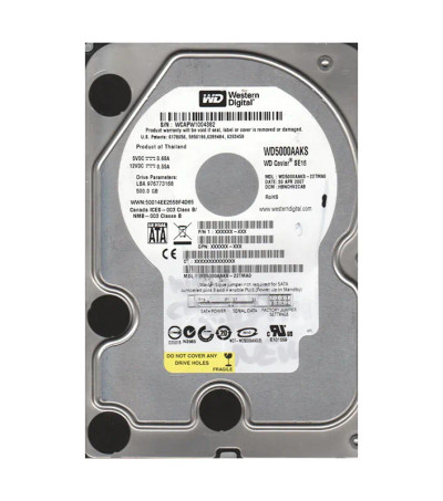 WD5000AAKS-22TMA0 - Western Digital 500GB 7200RPM SATA 3Gb/s 16MB 3.5" HDD