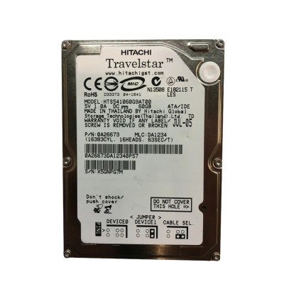 Hitachi 60GB 5400RPM ATA 100 2.5 8MB Cache Travelstar Hard Drive compatible with laptops