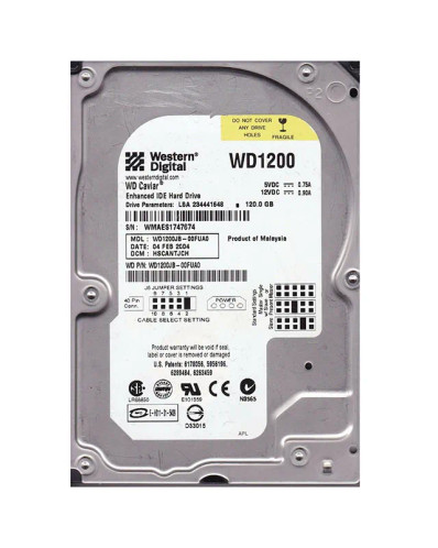 WD1200JB-00FUA0 - Western Digital 120GB 7200RPM EIDE 8MB 3.5" HDD
