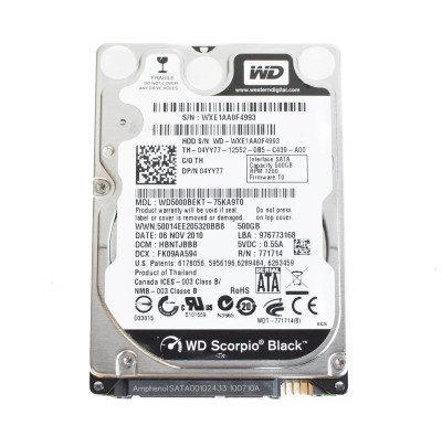 4YY77 - Dell 500GB 7200RPM SATA 2.5" HDD