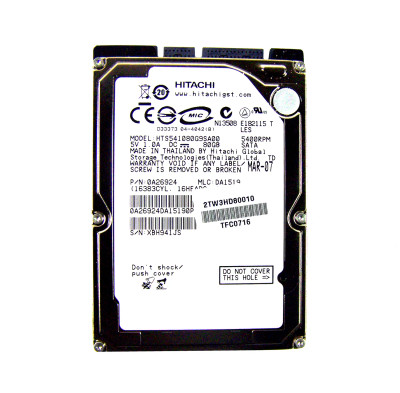 Hitachi 80GB 5400RPM SATA 2.5 Hard Drive for Travelstar - 0A26924