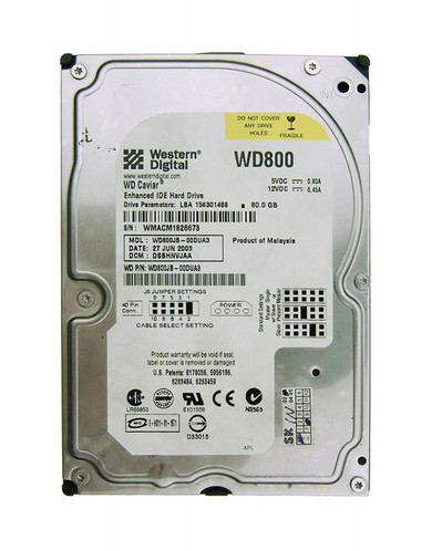 WD800JB-00DUA3 - Western Digital 80GB 7200RPM EIDE 8MB 3.5" HDD