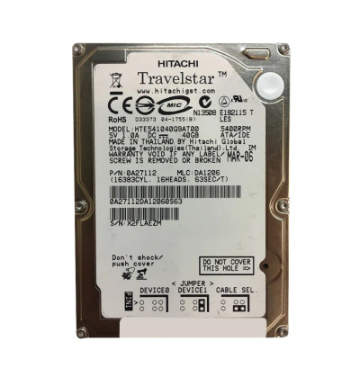 0A27112 - Hitachi 40GB 5400RPM 2.5" IDE 8MB HDD