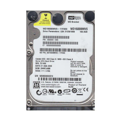 WD1600BMVS - Western Digital 160GB 5400RPM SATA 2.5" HDD