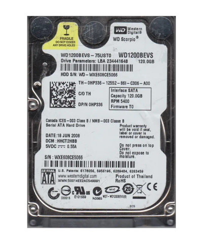 WD1200BEVS-75UST0 - Western Digital 120GB 5400RPM SATA 2.5" HDD