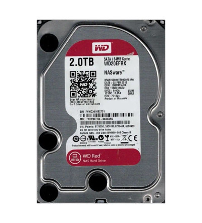 WD20EFRX-68AX9N0 - Western Digital 2TB 5400RPM SATA 6Gb/s 64MB 3.5" NAS HDD