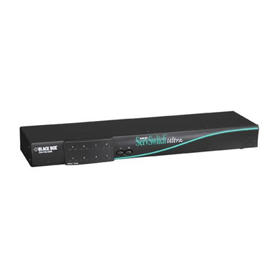 Black Box ServSwitch Ultra 8-Port KVM Switch in Black, compatible with servers, rack-mounted soluti