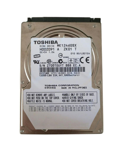 Toshiba 120GB SATA 2.5-Inch Hard Drive 5400RPM 8MB Cache - HDD2D91A - Compatible with Servers
