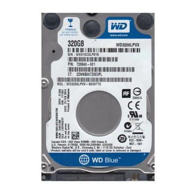 Western Digital Blue 320GB 5400RPM SATA 6Gb/s 8MB Cache 2.5-Inch Hard Drive for RoHS Compliance