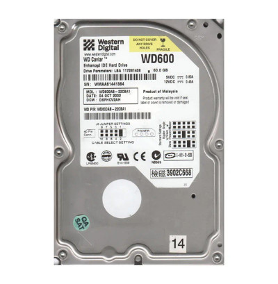 WD600AB-22CBA1 - Western Digital 60GB 5400RPM EIDE 2MB 3.5" HDD