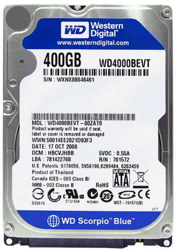 WD4000BEVT - Western Digital 400GB 5400RPM SATA 8MB 2.5" HDD