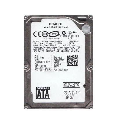 0A27491 - Hitachi 20GB 5400RPM SATA 2.5" HDD