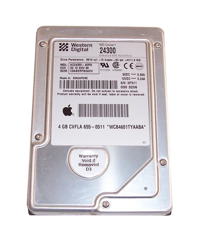 Western Digital Caviar 4.3GB EIDE Hard Drive 5400RPM 512KB Cache 3.5-Inch - AC24300-40RN - for desktop computers