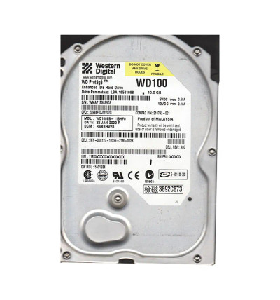 Western Digital Protege 10GB 5400RPM EIDE 2MB Cache CE 3.5-Inch Hard Drive for storage in desktop computers