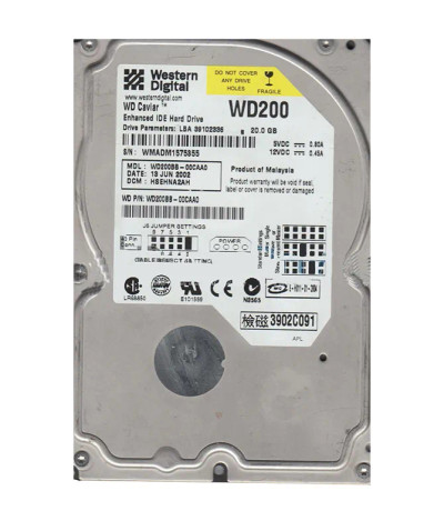 WD200BB-00CAA0 - Western Digital 20GB 7200RPM EIDE 2MB 3.5" HDD