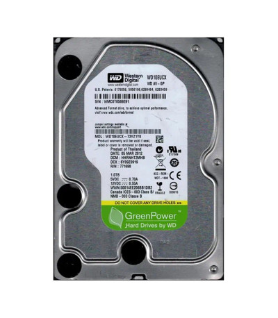 Western Digital AV-GP 1TB SATA Hard Drive 5400RPM 16MB Cache 3.5 - Compatible with AV systems