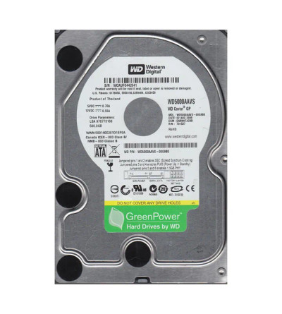 WD5000AAVS-00G9B0 - Western Digital 500GB 7200RPM SATA 3Gb/s 3.5" HDD