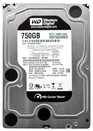 WD7502AAEX-00Y9A0 - Western Digital 750GB 7200RPM SATA 6Gb/s 64MB 3.5" HDD
