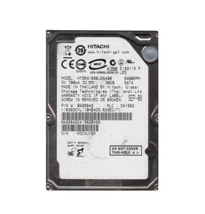 Hitachi 80GB 5400RPM SATA 2.5 Hard Drive for Travelstar - 0A28842