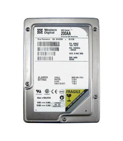WD200AA-60BAA0 - Western Digital 20GB 5400RPM EIDE 2MB 3.5" HDD