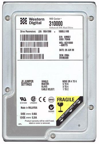 AC310000 - Western Digital 10GB 5400RPM ATA-33 3.5" HDD