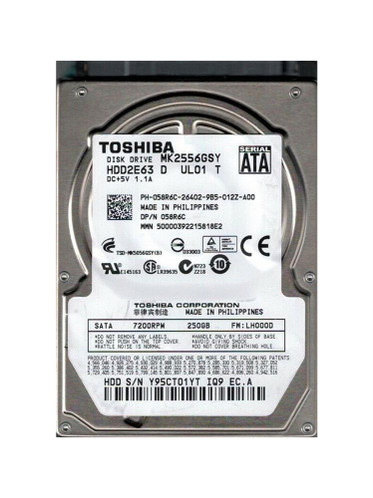 Toshiba 250GB 7200RPM SATA 3Gb/s 16MB Cache 2.5-Inch Hard Drive for HDD2E63D - Server Storage Soluti