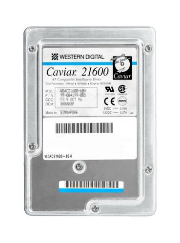 WDAC21600-60H - WESTERN DIGITAL 1.6GB 5200RPM ATA 3.5" HDD