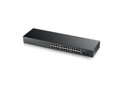 ZyXEL GS1900-24 Layer 2 Managed Smart Switch, 24 x 10/100/1000Base-T + 2 x SFP Ports, 1U Rack-mountable