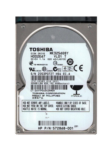 Toshiba 320GB 7200RPM SATA 3Gb/s 16MB Cache 2.5-Inch Hard Drive for HDD2E67 - Server Hard Drive