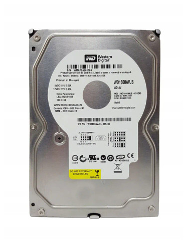 WD1600AVJB-63SZA0 - Western Digital 160GB 7200RPM PATA 8MB 3.5" HDD