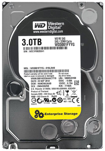 Western Digital RE 3TB SAS Hard Drive for ProLiant DL360p Gen8 Servers