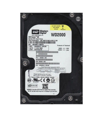 Western Digital Caviar SE 200GB SATA Hard Drive 7200RPM 8MB Cache 3.5-Inch - Compatible with SATA 1.5Gb/s Servers