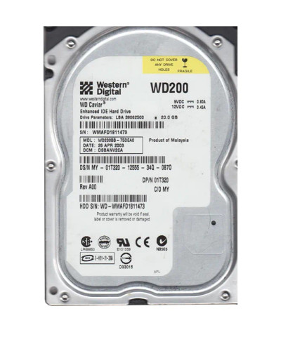 WD200BB-75DEA0 - Western Digital 20GB 7200RPM EIDE 2MB 3.5" HDD
