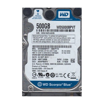 WD5000BPVT-00KPFT0 - Western Digital 500GB 5400RPM SATA 8MB 2.5" HDD