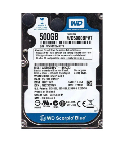 WD5000BPVT-11HXZT3 - Western Digital 500GB 5400RPM SATA 8MB 2.5" HDD