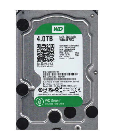 WD40EZRX-11SPEB0 - Western Digital 4TB 5400RPM SATA 6Gb/s 64MB 3.5" HDD