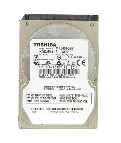HDD2E81 - TOSHIBA 640GB 7200RPM SATA 16MB 2.5" HDD
