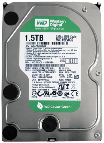 WD15EACS - WESTERN DIGITAL 1.5TB 7200RPM SATA 3Gb/s HDD