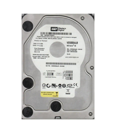 Western Digital Caviar SE 500GB EIDE Hard Drive 7200RPM 8MB Cache 3.5-Inch - Compatible with RoHS - Mounted in desktop