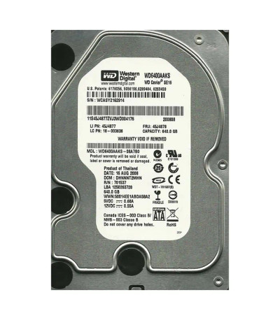 WD6400AAKS-08A7B0 - Western Digital 640GB 7200RPM SATA 3Gb/s 16MB 3.5" HDD